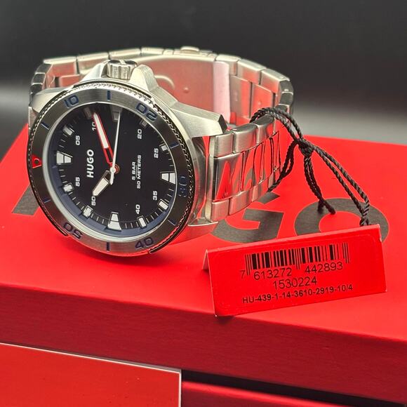 HUGO Mens 1530224 Stainless Steel Blue Dial Street Diver Style Quartz Watch 50m - Picture 6 of 17